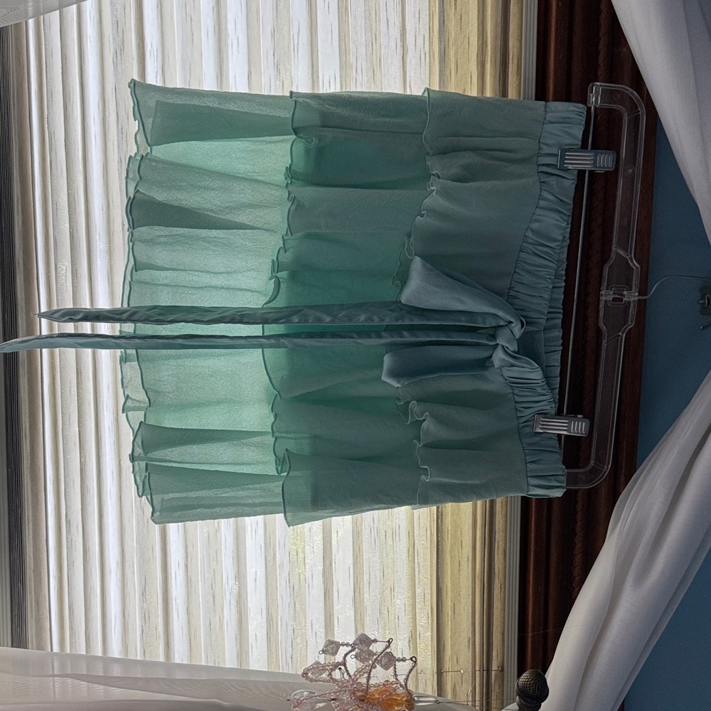 Juicy Couture Teal Ruffle Mini Skirt